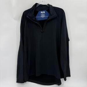 DULUTH 1/4 Zip Black Pullover Sweater Size XL Men Thermal Layer Shirt Hem